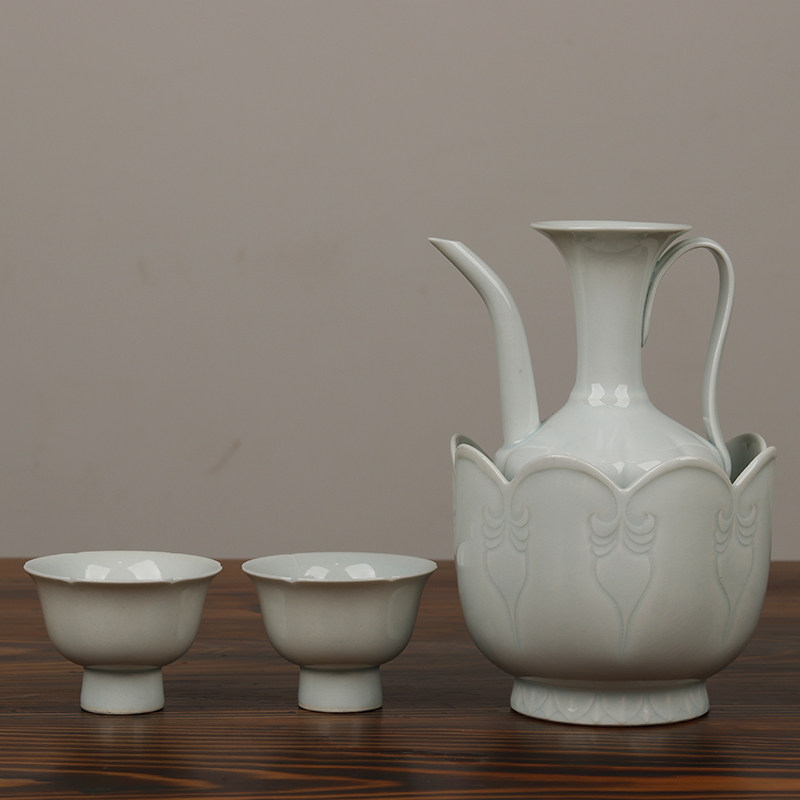 复古宋代湖田窑影青酒壶陶瓷执壶一壶一温碗两杯陶瓷酒具礼品套组,淘宝优惠券,粉丝福利购,淘宝优惠卷