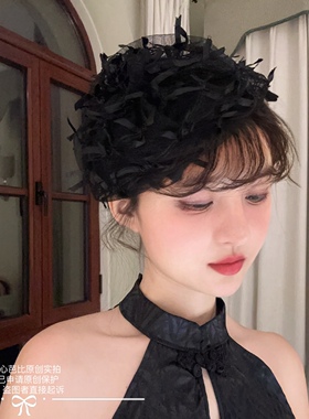 原创时尚透气泡泡纱半帽蝴蝶结小帽子发箍洋气百搭头箍女士头饰