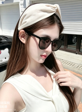 原创亚麻姜黄色交叉发箍文艺风发饰发带韩版气质宽边发卡复古女