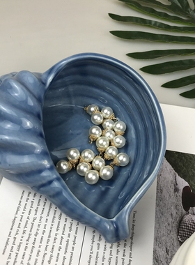 陶瓷海螺大号烟灰缸摆件工艺品