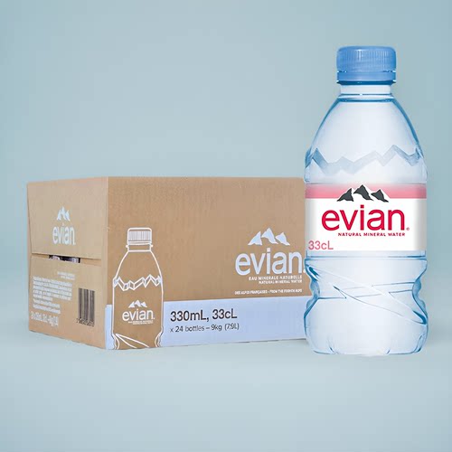 法国依云矿泉水330ml24瓶整箱进口evian矿泉水小瓶高端天然饮用水-图3