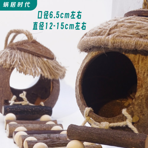 爬宠椰壳躲避屋 寄居蟹仓鼠金丝熊昆虫椰子壳洞穴 纯天然 更安心 - 图2