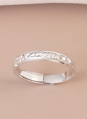 碎冰冰开口戒指女s925纯银小众设计轻奢感情侣对戒送女友520礼物