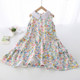 Fashionable dress summer children's clothing cotton silk lapel princess