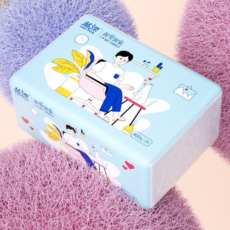 蓝漂24包大包整箱批发竹浆纸卫生纸 lampure蓝漂四川抽纸