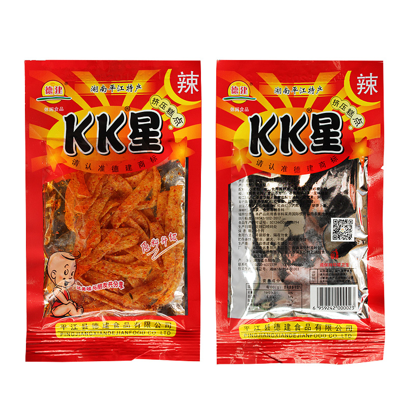 【超辣】德建KK星辣条麻辣零食品面筋小辣皮辣丝辣片香辣怀旧零食 - 图3