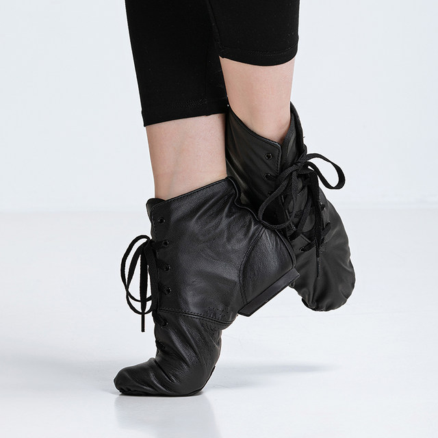 Sansha jazz dance shoes French practice all black leather