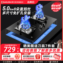 Cherry Blossom Official Flagship Store B9210 Gas Stove Double Foci Gas Cooker Home Gas Liquid Gas Hearth Fire