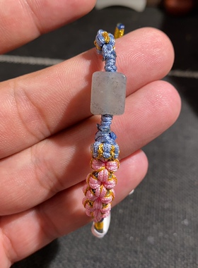 捡漏价新疆和田玉籽料青花方糖古韵老光随型路路通转运珠手绳