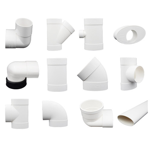 pvc扁管配件大全马桶地漏移位器110排水管圆变扁三通弯头50/63/75 - 图3