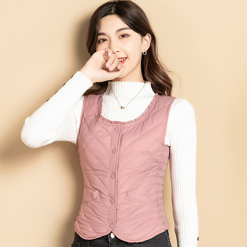 秋冬贴身轻薄羽绒短款妈妈内穿马甲 泽羽菲马夹