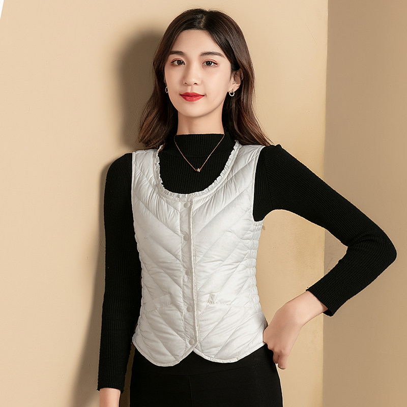 秋冬贴身轻薄羽绒短款妈妈内穿马甲 泽羽菲马夹