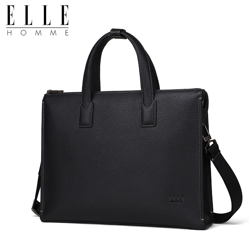 elle homme新款公文包男横款斜跨包 ellehomme箱包男士包袋