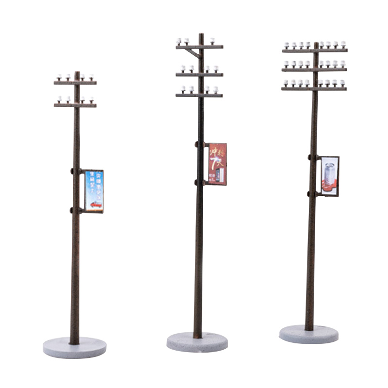 手工diy火车沙盘建筑模型材料场景微缩景观木道路电线杆1:42/1:87 - 图3