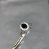 18k white gold natural sapphire ring Princess Diana style