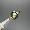 18k gold natural color sapphire ring plain egg face oval sugar tower yellow and blue gradient with diamond women's ring