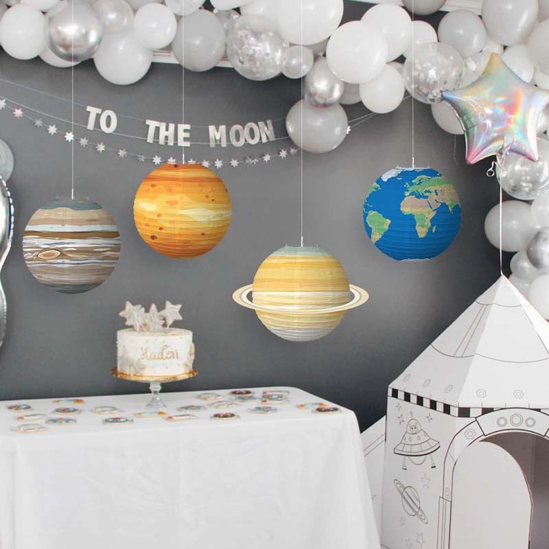 星空太空星球主题纸灯笼生日周岁派对装饰品幼儿园环创六一节布置 - 图1