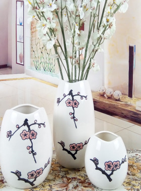 创意时尚白色陶瓷花瓶家居装饰品