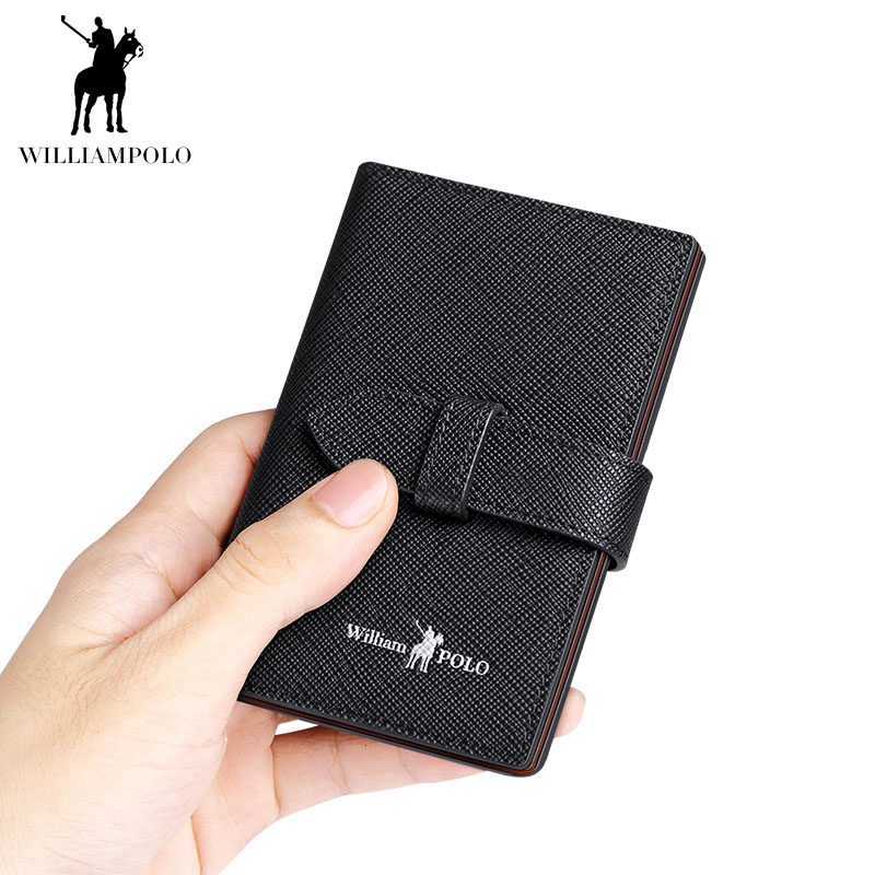 英皇保罗男士真皮大容量女式名片夹 williampolo卡包