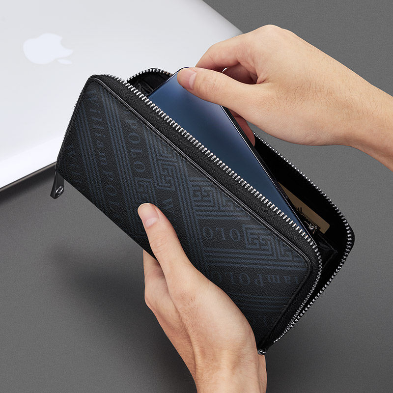 英皇保罗男士真皮长款新款潮牌钱包 williampolo钱包