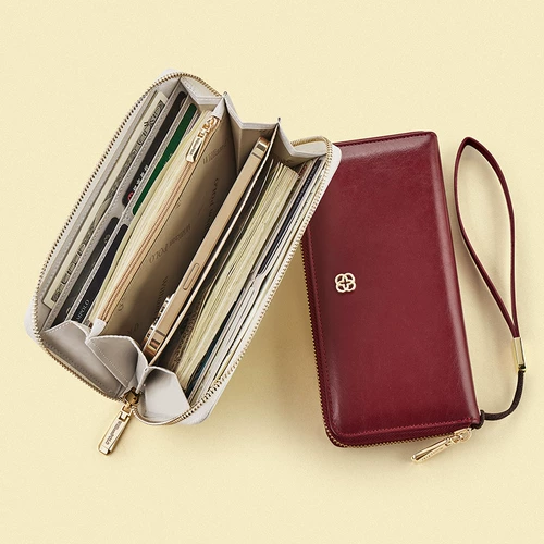 Бумажник, длинная сумка через плечо, легкий и тонкий картхолдер, сумка для паспорта, сумка с петлей на руку для матери, из натуральной кожи, матовое серебро