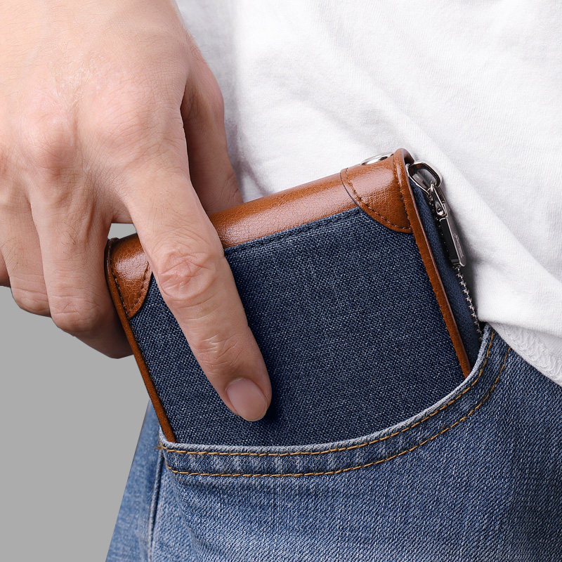 英皇保罗2019新款防盗刷帆布男钱包 williampolo钱包