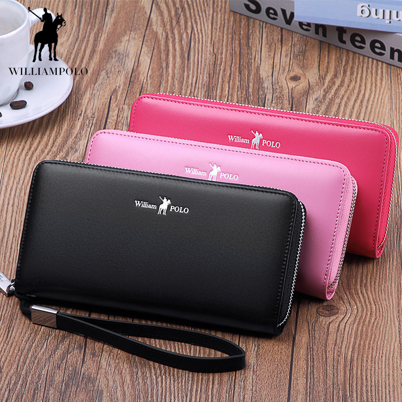 英皇保罗男士多卡位简约长款钱包 williampolo卡包