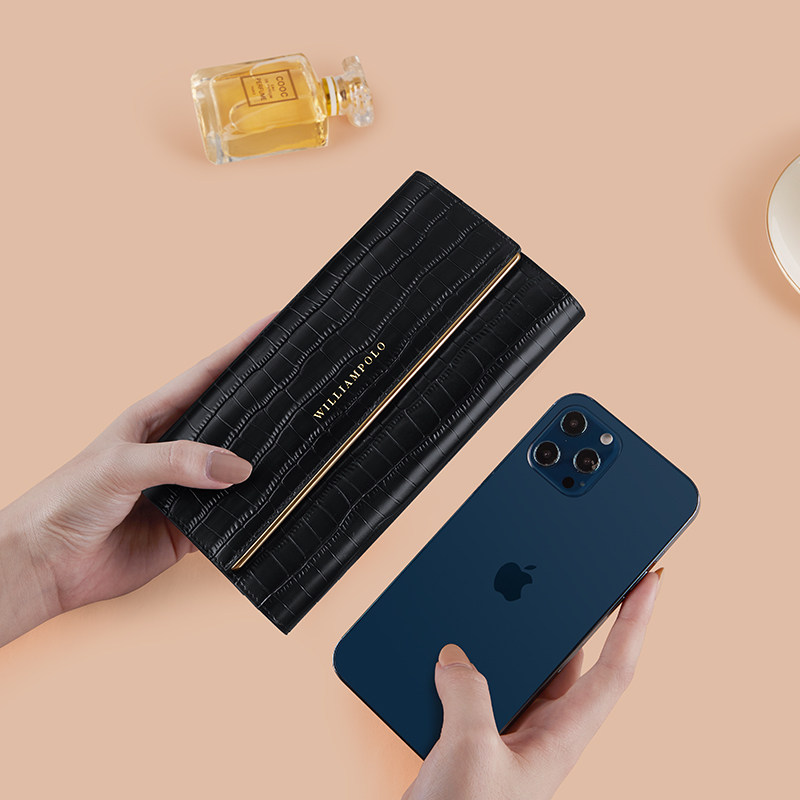 英皇保罗女长款2021新款真皮钱包 williampolo钱包