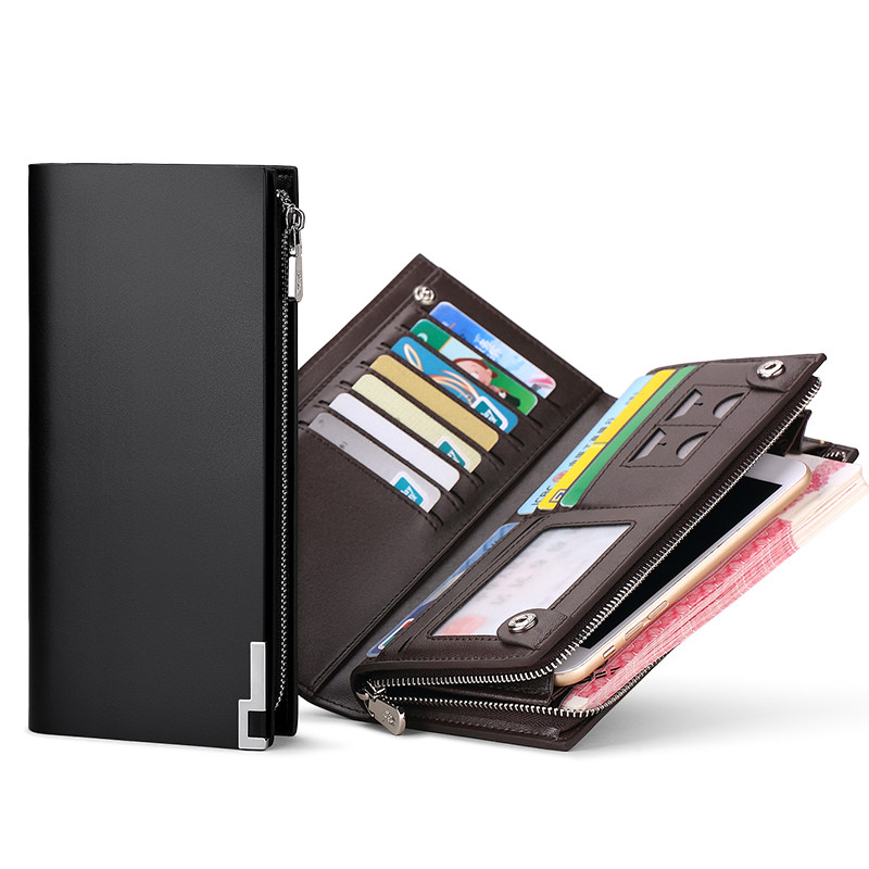 英皇保罗真皮男士拉链多功能钱包 williampolo钱包