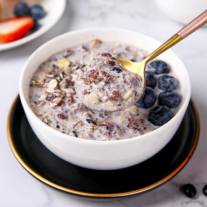 五黑混合即食燕麦片420g*2袋装乐选优粮谷物粗粮冲泡代餐营养饱腹 - 图2