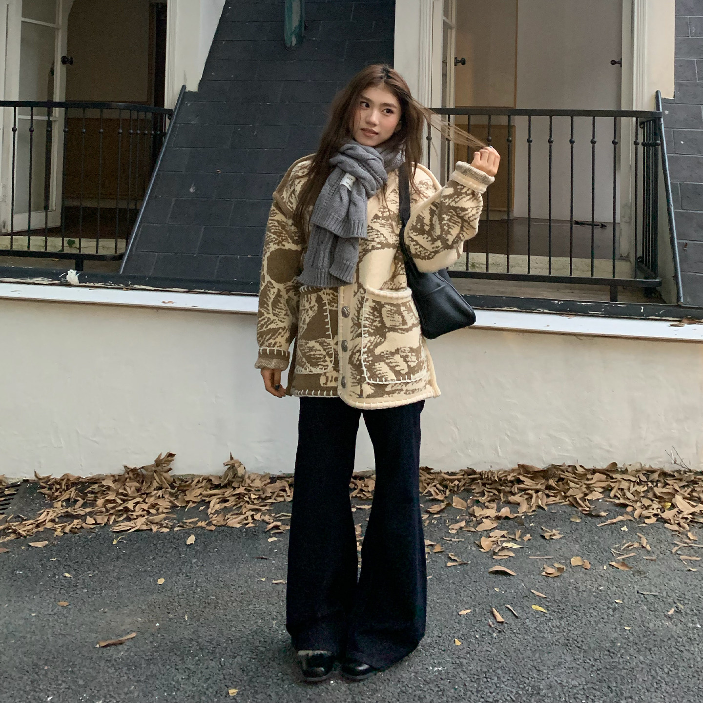 【清仓价】橘子树在哪儿复古提花V领毛衣外套女秋冬季软糯针织衫,淘宝优惠券,粉丝福利购,淘宝优惠卷