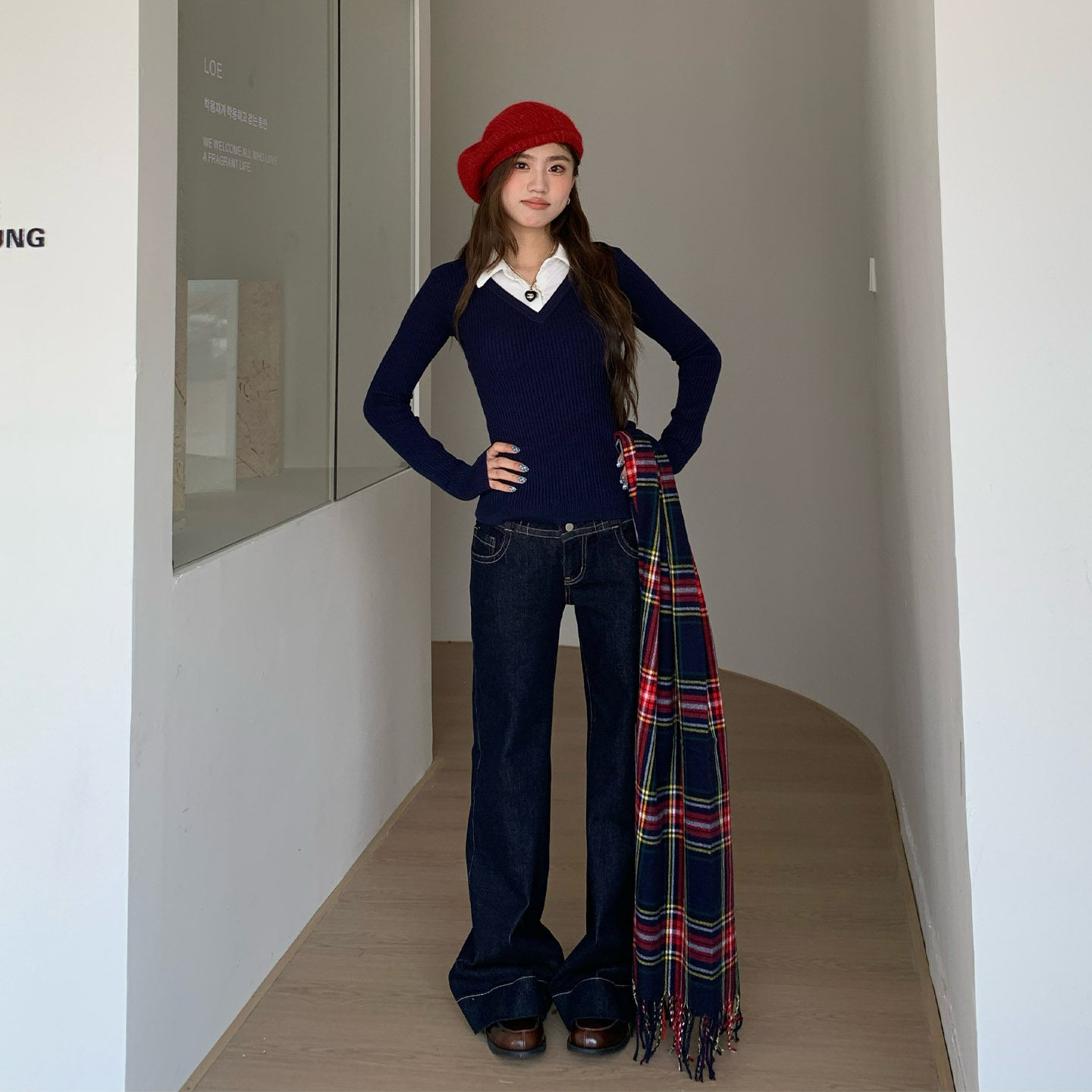 【限时价】橘子树在哪儿丹宁风牛仔裤女秋季辣妹弹力百搭双扣裤子,淘宝优惠券,粉丝福利购,淘宝优惠卷