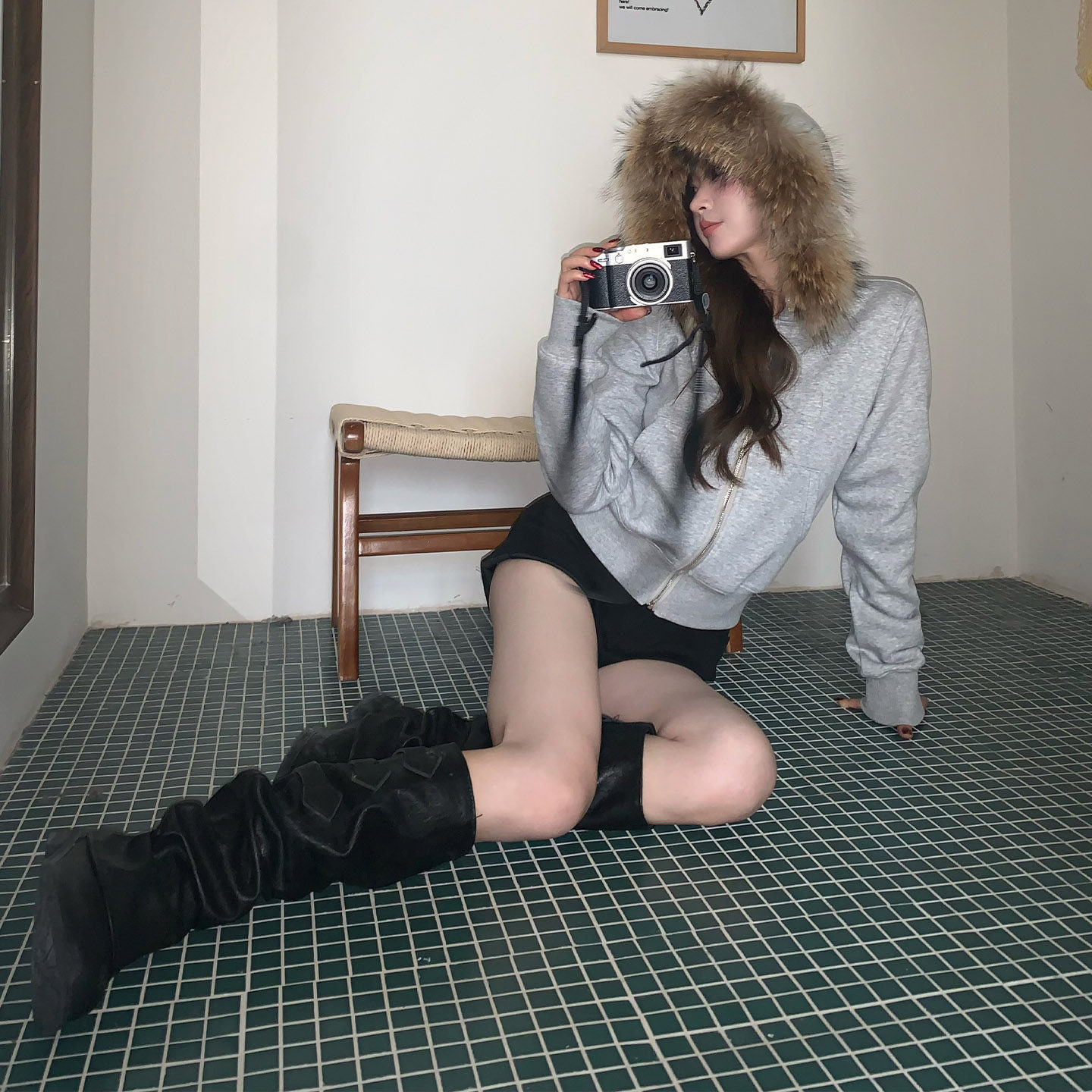 橘子树在哪儿可拆卸毛领连帽卫衣外套女秋季氛围感休闲显瘦短上衣,淘宝优惠券,粉丝福利购,淘宝优惠卷