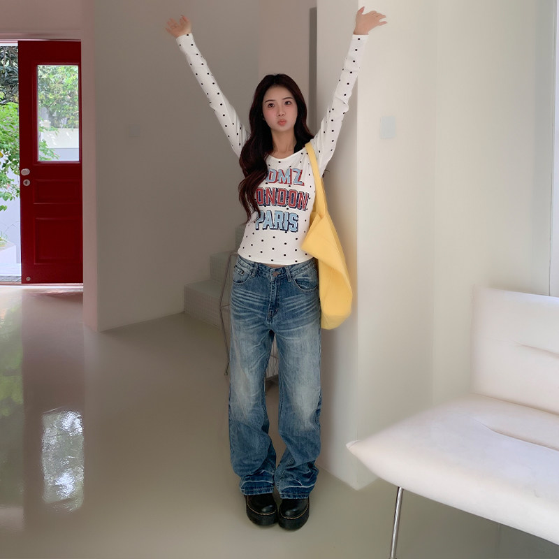 橘子树在哪儿复古蓝色猫须牛仔裤女夏薄款设计感直筒显瘦水洗裤子,淘宝优惠券,粉丝福利购,淘宝优惠卷