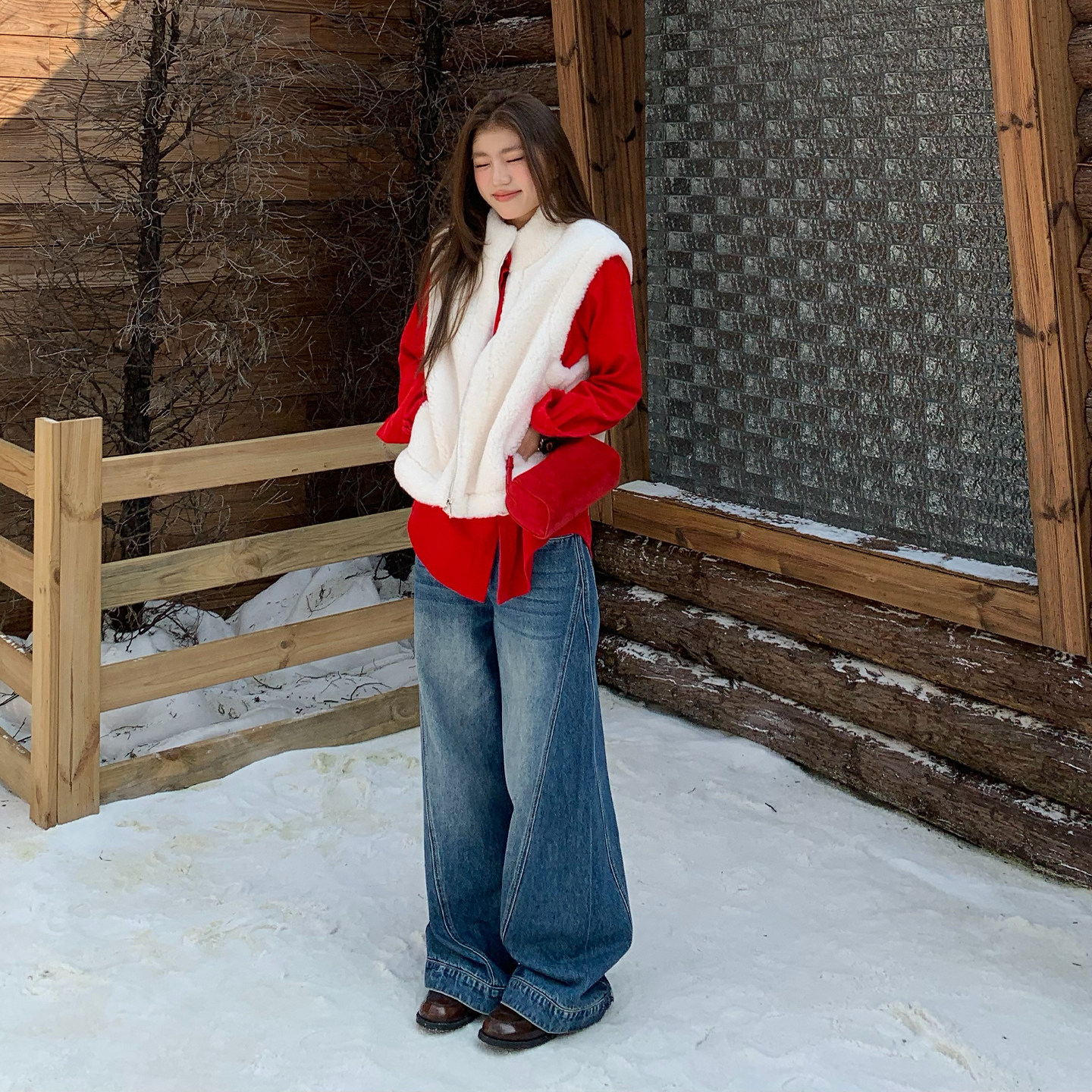 【限时价】橘子树在哪儿复古蓝色牛仔裤女秋设计感遮肉拖地弯刀裤,淘宝优惠券,粉丝福利购,淘宝优惠卷