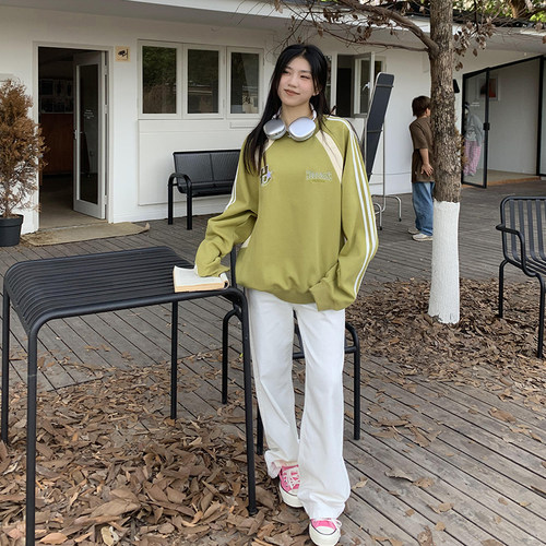 橘子树在哪儿白色复古直筒牛仔裤女春季款高腰宽松垂感拖地阔腿裤 - 图0
