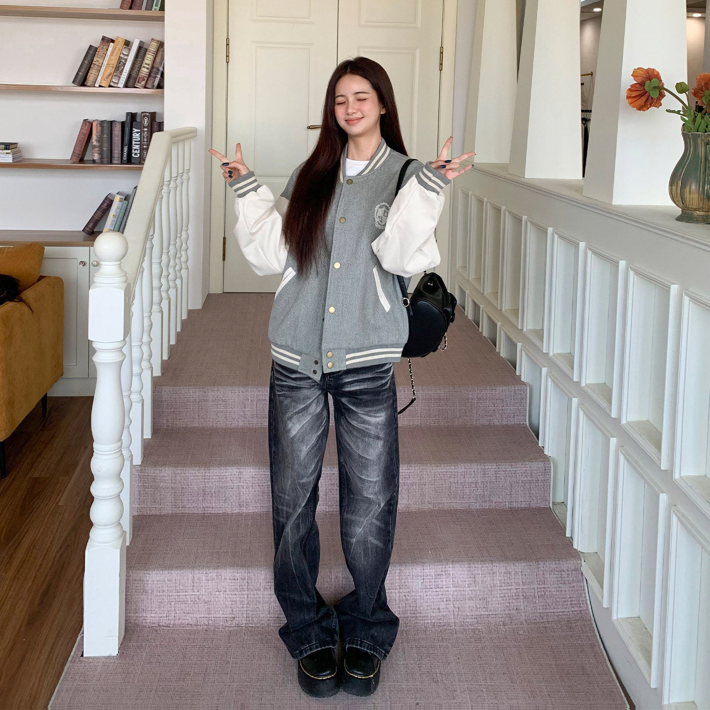 橘子树在哪儿美式水洗猫须牛仔裤女秋冬设计感直筒显瘦做旧裤子,淘宝优惠券,粉丝福利购,淘宝优惠卷