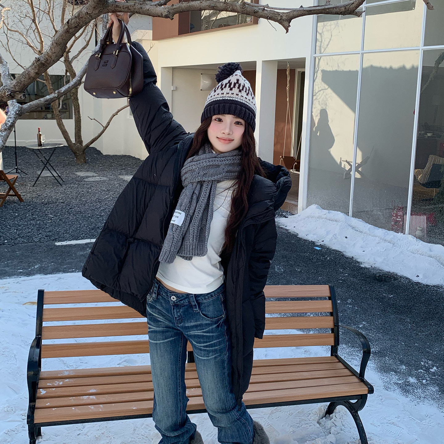 橘子树在哪儿连帽中长款羽绒服女冬季加厚保暖宽松百搭双拉链外套,淘宝优惠券,粉丝福利购,淘宝优惠卷