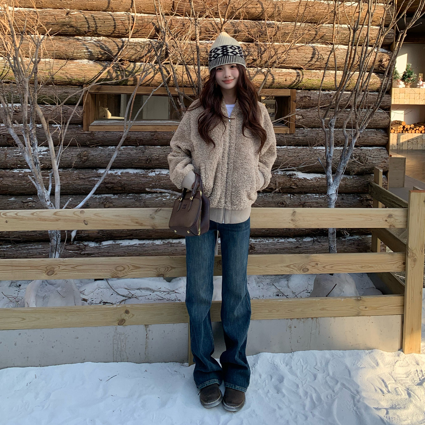 橘子树在哪儿高腰加绒微喇牛仔裤冬季女款设计感弹力显瘦马蹄裤子,淘宝优惠券,粉丝福利购,淘宝优惠卷