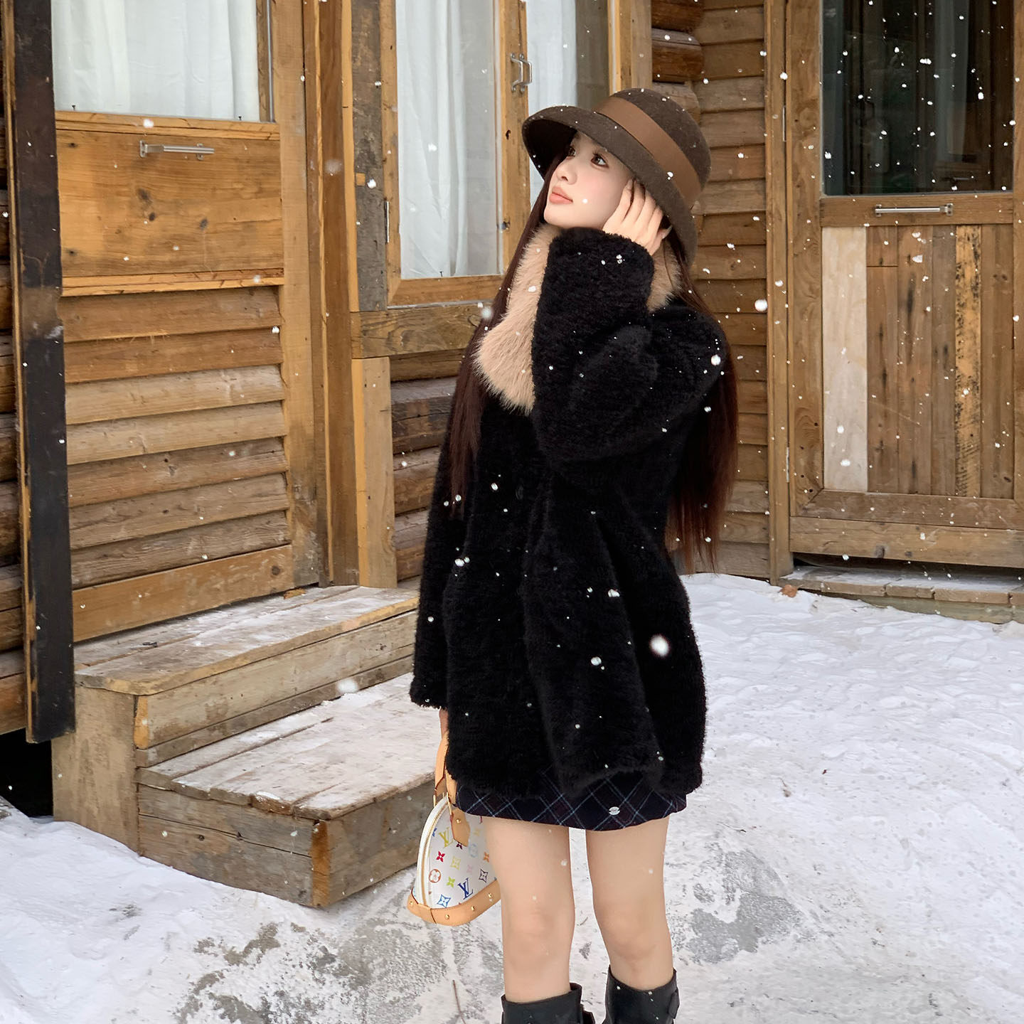 【限时价】橘子树在哪儿韩系格纹毛呢半身裙女冬季包臀百搭a字裙,淘宝优惠券,粉丝福利购,淘宝优惠卷