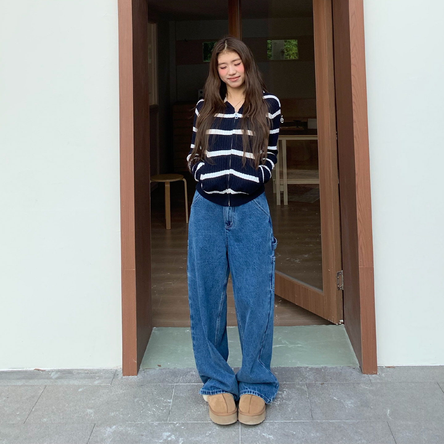 橘子树在哪儿复古高腰灰色牛仔裤冬季女款松弛感宽松直筒显瘦裤子,淘宝优惠券,粉丝福利购,淘宝优惠卷