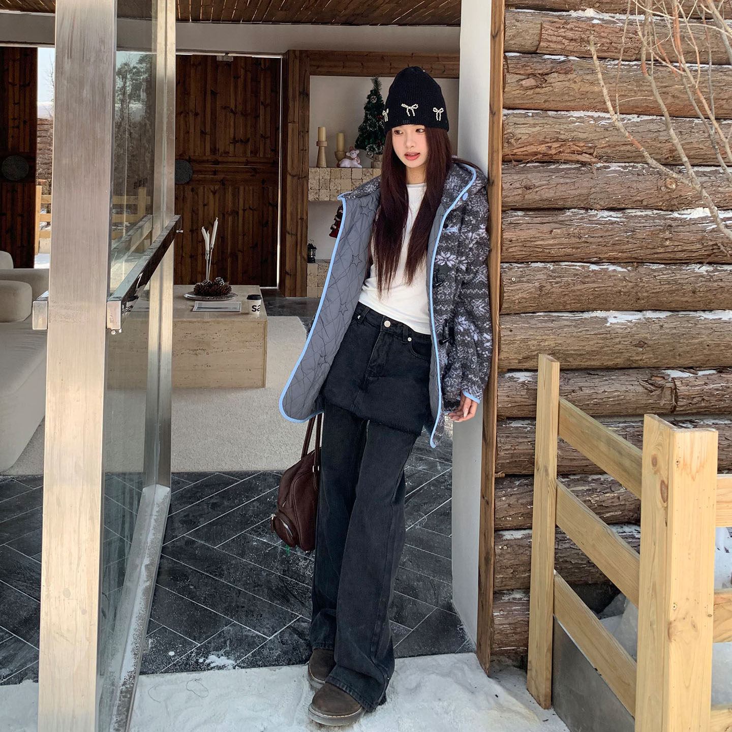 橘子树在哪儿美式假两件牛仔裤女冬季设计感直筒休闲显瘦拖地裤子,淘宝优惠券,粉丝福利购,淘宝优惠卷