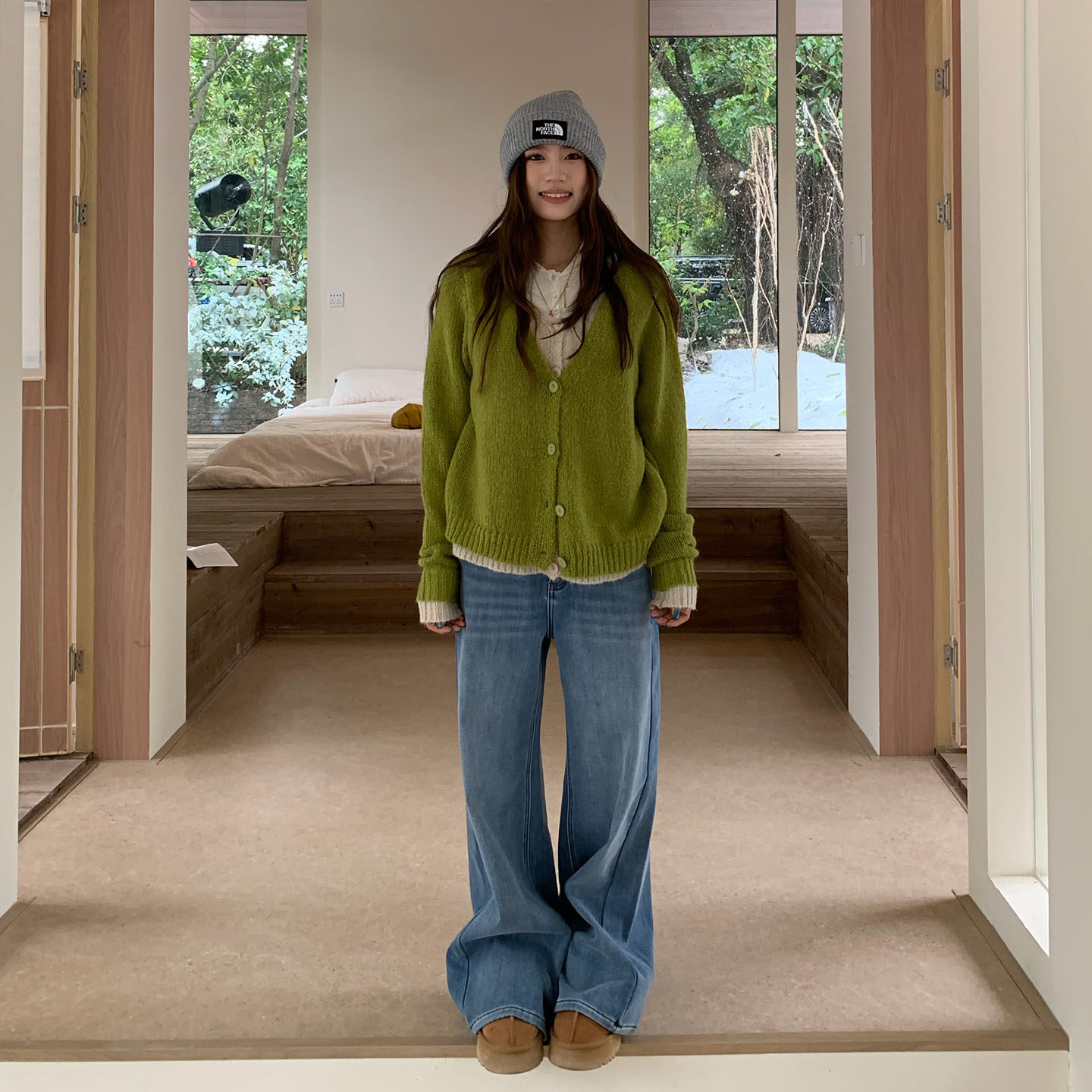 橘子树在哪儿复古高腰加绒微喇牛仔裤女冬季简约休闲显瘦拖地裤子,淘宝优惠券,粉丝福利购,淘宝优惠卷