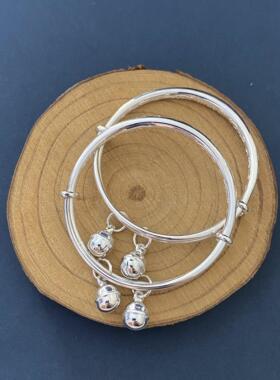 龙凤儿童手镯推拉999足银