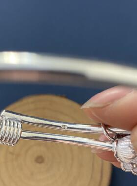 本命年99足银莲花光面女款手镯