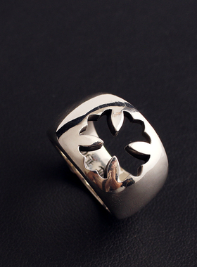 一休老银匠制作925银镂空十字花