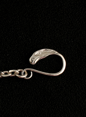 一休菊地925纯银鹰钩十字轮细角