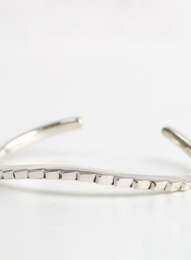 开口纯银异形男女款手镯