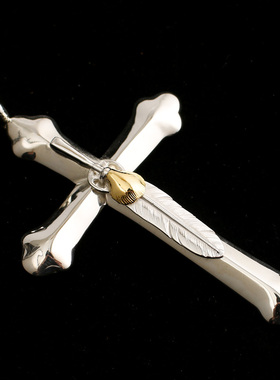 高桥吾郎手工制作纯银十字架吊坠