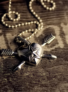 一休制作纳瓦霍纯银爱心吊坠